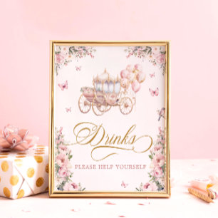 Princess Carriage Drinken, help jezelf Poster