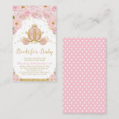 Princess Carriage Floral Baby shower brengt boek m Informatiekaartje (Voorkant / Achterkant)