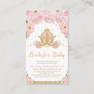 Princess Carriage Floral Baby shower brengt boek m Informatiekaartje