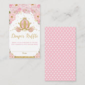 Princess Carriage Floral Baby shower Diaper Raffle Informatiekaartje (Voorkant / Achterkant)