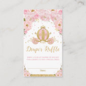 Princess Carriage Floral Baby shower Diaper Raffle Informatiekaartje (Voorkant)