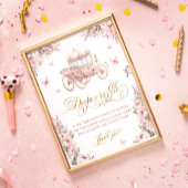 Princess Carriage Floral Baby shower Luier Raffle Poster