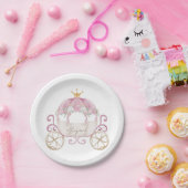 Princess Carriage gepersonaliseerd Baby shower Papieren Bordje (Feest)