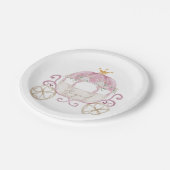 Princess Carriage gepersonaliseerd Baby shower Papieren Bordje (Gekanteld)