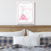 Princess Carriage Pink and Grey Canvas Art (Insitu (Slaapkamer))