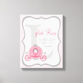 Princess Carriage Pink and Grey Canvas Art Afdruk (Voorkant)
