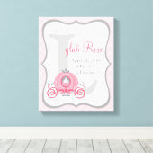 Princess Carriage Pink and Grey Canvas Art Afdruk (Insitu (Houten vloer))