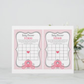 Princess Carriage Pink Baby shower Bingo Game (Staand voorkant)