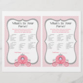 Princess Carriage Pink Baby shower Purse Game (Voorkant)