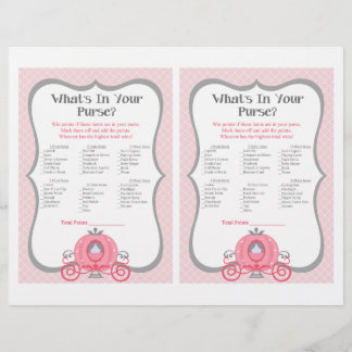 Princess Carriage Pink Baby shower Purse Game