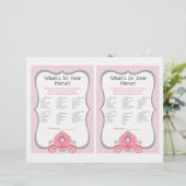 Princess Carriage Pink Baby shower Purse Game (Staand voorkant)