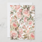 Princess Carriage  Pink Roses Baby shower Kaart (Achterkant)