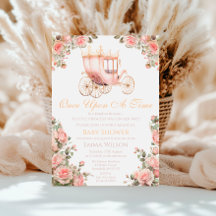 Princess Carriage  Pink Roses Baby shower