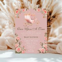 Princess Carriage  Pink Roses Baby shower