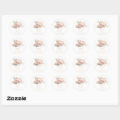 Princess Carriage  Pink Roses Baby shower Ronde Sticker (Vel)