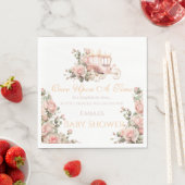 Princess Carriage  Pink Roses Baby shower Servet (Insitu)