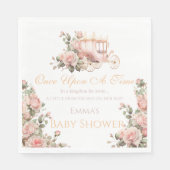 Princess Carriage  Pink Roses Baby shower Servet (Voorkant)