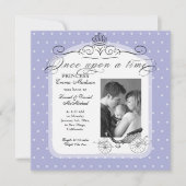 Princess Carriage Polka Dot Swirl Photo Baby Girl Aankondiging (Voorkant)