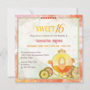 Princess Carriage Sweet 16 Verjaardagsfeest Kaart