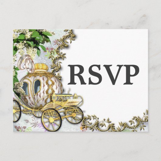 Princess Carriage Theme Wedding RSVP Briefkaart (Voorkant)