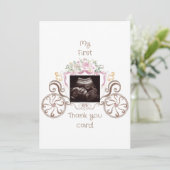 Princess Carriage Ultrasound Baby shower Funny Bedankkaart (Staand voorkant)