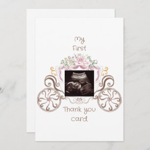 Princess Carriage Ultrasound Baby shower Funny Bedankkaart