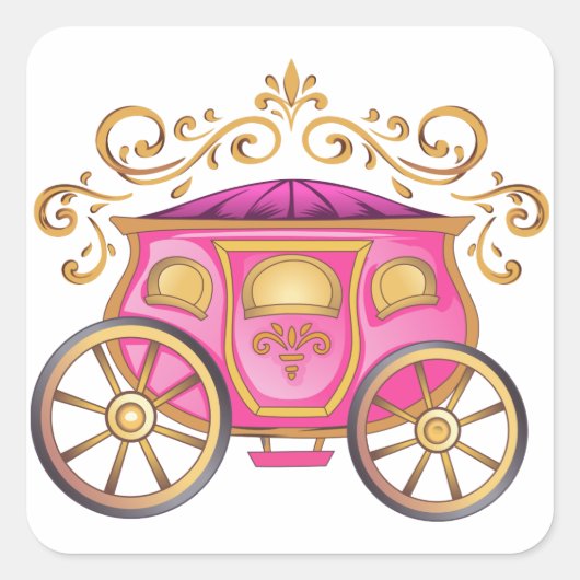 Princess Carriage Vierkante Sticker (Voorkant)