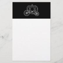 Princess Carriage, White op Black.