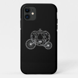 Princess Carriage, White op Black. iPhone 11 Hoesje