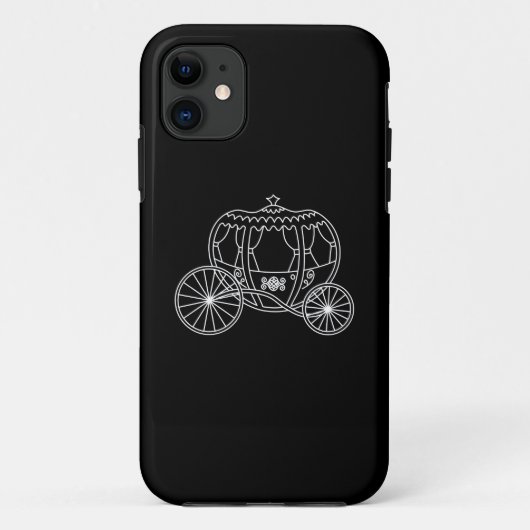 Princess Carriage, White op Black. Case-Mate iPhone Case (Achterkant)