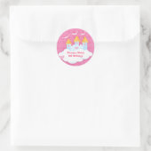 Princess Castle aangepaste verjaardagsgunst Sticke Ronde Sticker (Tas)