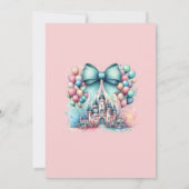 Princess Castle Balloons Bow Baby Girl Shower Kaart (Achterkant)