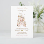 Princess Castle Birthday Invitation Girls Invite Kaart (Staand voorkant)
