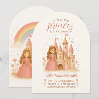Princess Castle Birthday Invitation  Kaart