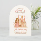 Princess Castle Birthday Invitation  Kaart (Staand voorkant)