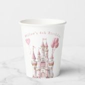 Princess Castle Birthday Papieren Bekers (Achterkant)
