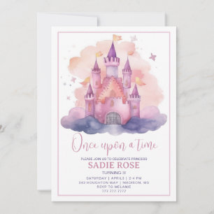 Princess Castle Birthday Party Invitation Kaart