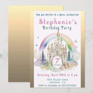 Princess Castle Birthday Party Invitation Kaart
