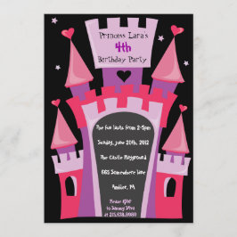 PRINCESS CASTLE Birthday Party Invitation Kaart