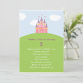 Princess Castle Birthday Party Invitation Kaart (Staand voorkant)