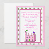 Princess Castle Birthday Party Invitation Kaart (Voorkant / Achterkant)