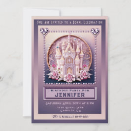 Princess Castle Birthday Party Invitation Kaart