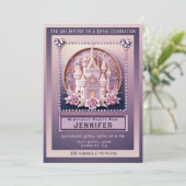 Princess Castle Birthday Party Invitation Kaart (Staand voorkant)