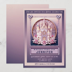 Princess Castle Birthday Party Invitation Kaart