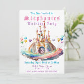 Princess Castle Birthday Party Invitation Kaart (Staand voorkant)