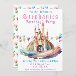 Princess Castle Birthday Party Invitation Kaart