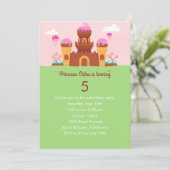 Princess Castle Birthday Party Invitation Kaart (Staand voorkant)