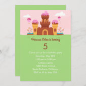 Princess Castle Birthday Party Invitation Kaart (Voorkant / Achterkant)