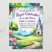 Princess Castle Birthday Party Invitation Kaart (Voorkant / Achterkant)