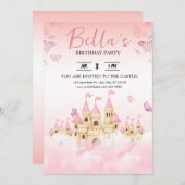 Princess Castle Birthday Uitnodiging (Voorkant / Achterkant)